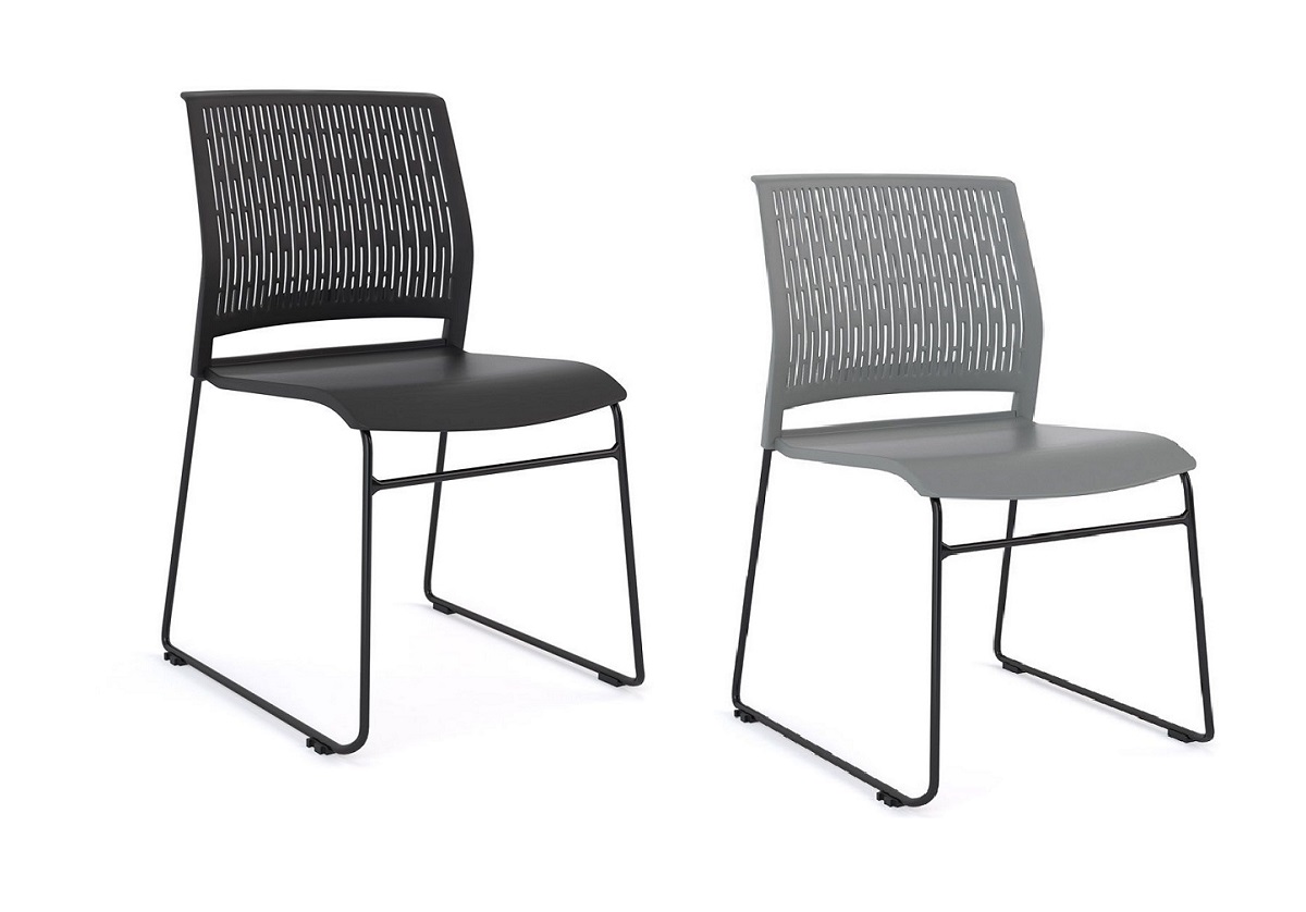 Stax stacking chair Black or Grey Office Furniture Online
