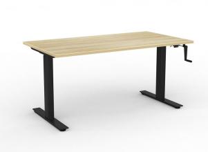 Agile Desk Manual adjust Black frame- Atlantic Oak top.