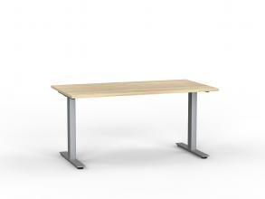 Agile desk fixed height Silver frame Atlantic Oak top