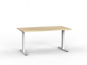 Agile desk fixed height White frame Atlantic Oak top