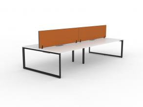 Anvil system 4 person desk-Black frame - Orange screen