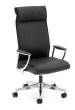 Bentley Highback executive chair with arms- black leather