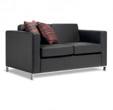Carlo two seater sofa in Black leatherette upholstery