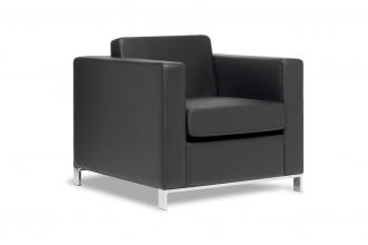 Carlo single arm chair in Black leatherette upholstery