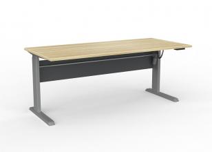 Cubit electric sit to stand Desk 1800 - Silver frame- Atlantic Oak top
