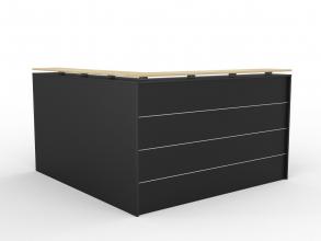 Cubit reception desk- Black & Atlantic Oak.