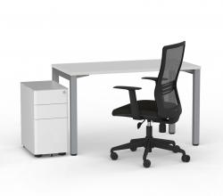 Stylish Home Office combination 1200 Cubit desk White & Silver