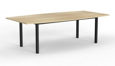 Cubit Board Table Black Frame Atlantic Oak Top