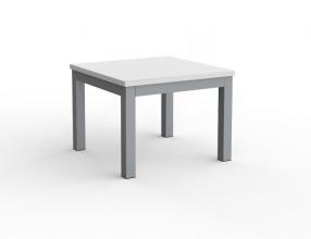 Cubit coffee table 600- silver frame with white top