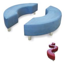 Curved Ottoman - double curve setting