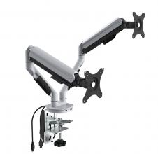 Cutlass double monitor arm- White clamp on