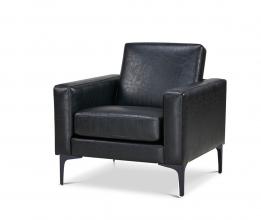 Della single arm chair - Black PU vinyl 1