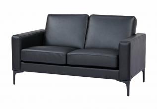 Della two seater sofa - Black PU vinyl 1