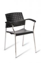 Mix 552 stacker chair with arms- Black polypropylene