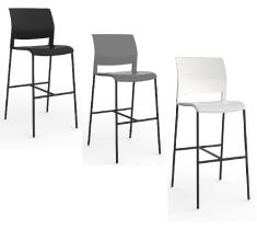 Game Bar stool Black frame 3 seat colours