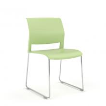 Game Skid base polypropylene chair-chrome frame-Pistachio shell