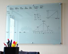 Magnetic colour glass writing board- Gloss White