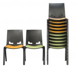 Hitch stacking 4 leg chair Black frame -
