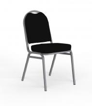 Klub stacker chair Black fabric - New Silver frame