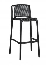 Grille outdoor bar stool- black