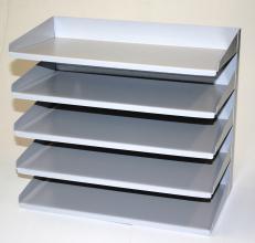 Steel sloping letter tray- Grey