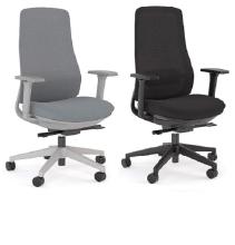 Lume Mesh back office chair with arms- Grey & Black 