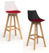 Lunar Bar stool Black and White seat- Breathe Tomato