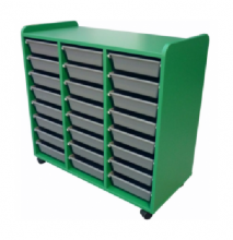 Mobile Tote tray storage unit 24- Melteca Memphis Green
