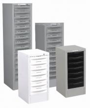 Multi drawer steel units- Silver Grey + White