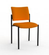 Que Stacker chair- Black frame - Breathe fabric Bright Orange 2