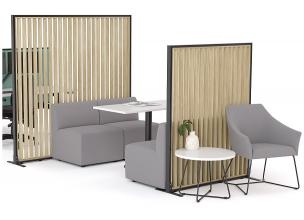 Studio Divide slat privacy panels office setting 