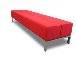 Swell Ottoman triple seater - Red vinyl