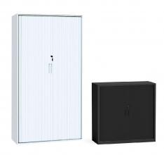 Tambour door steel Cupboards -Black 1020 & White 1980 high 