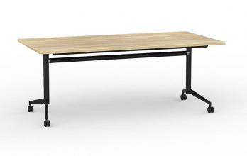 Team Flip Table - Black frame - Atlantic Oak top 