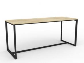Anvil bar leaner table -2400 Black frame - Atlantic Oak top.
