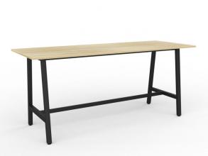 Cubit bar leaner -2400- Black frame Atlantic Oak top