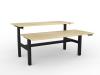 Agile  Double desk Electric Black frame- Atlantic Oak top