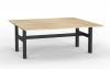Agile Double Desk Fixed height Black frame Atlantic Oak top