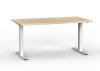 Velocity Desk fixed height White frame Atlantic Oak top