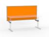 Agile single desk Studio screen with brackets- Silver-1800- Breathe-Bright Orange