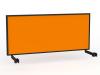 Agile single desk Studio screen with brackets-Black-1800- Breathe- Orange.