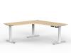 Agile 2 column electric workstation 1800 - LH - White frame - Nordic Maple top