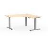 Agile 3 Electric sit to stand workstation- 1500-Silver frame - Nordic Maple top