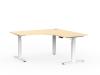 Agile 3 Electric sit to stand workstation- 1500-White frame - Nordic Maple top