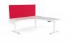 Agile Sit to stand corner workstation electric -White frame with Red screen