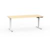 Agile Sit to stand desk electric 2 White frame with Nordic Maple top