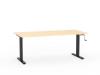 Agile sit to stand desk user- Black frame -Nordic Maple top
