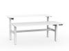 Agile sit stand double desk electric White frame- White top
