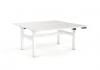 Agile sit to stand double desk electric adjust - White frame