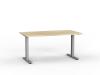 Agile desk fixed height Silver frame Atlantic Oak top